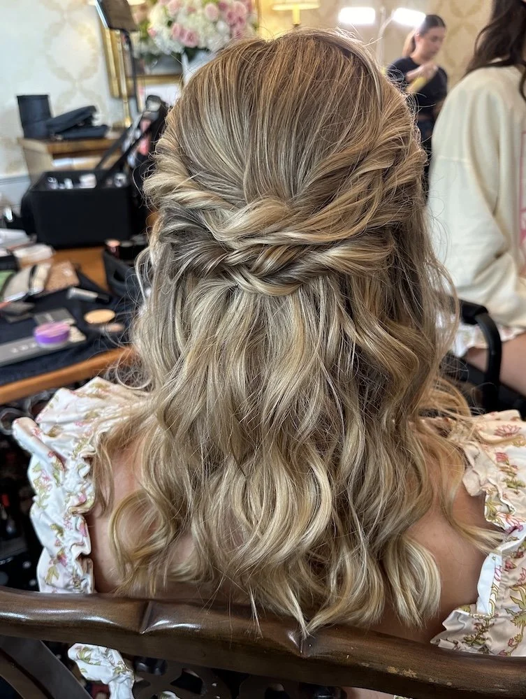 romantic half up half down hairstyle