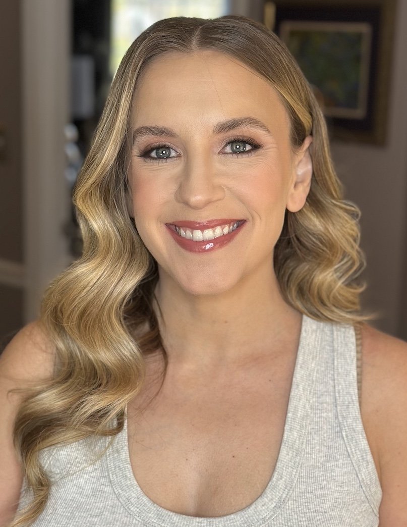 blonde fair skin bride wearing airbrush makeup