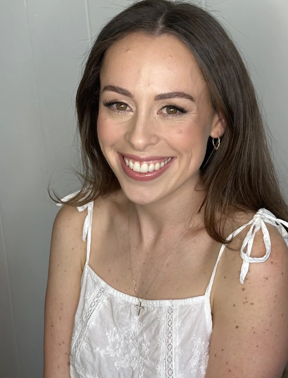 natural makeup application for a bride with fair skin