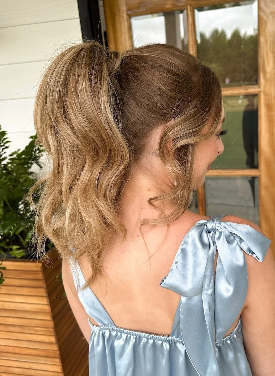 party pony hairstyle on light brown hair