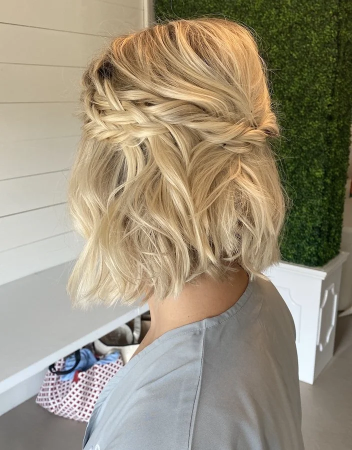 bridal hairstyle on short hair