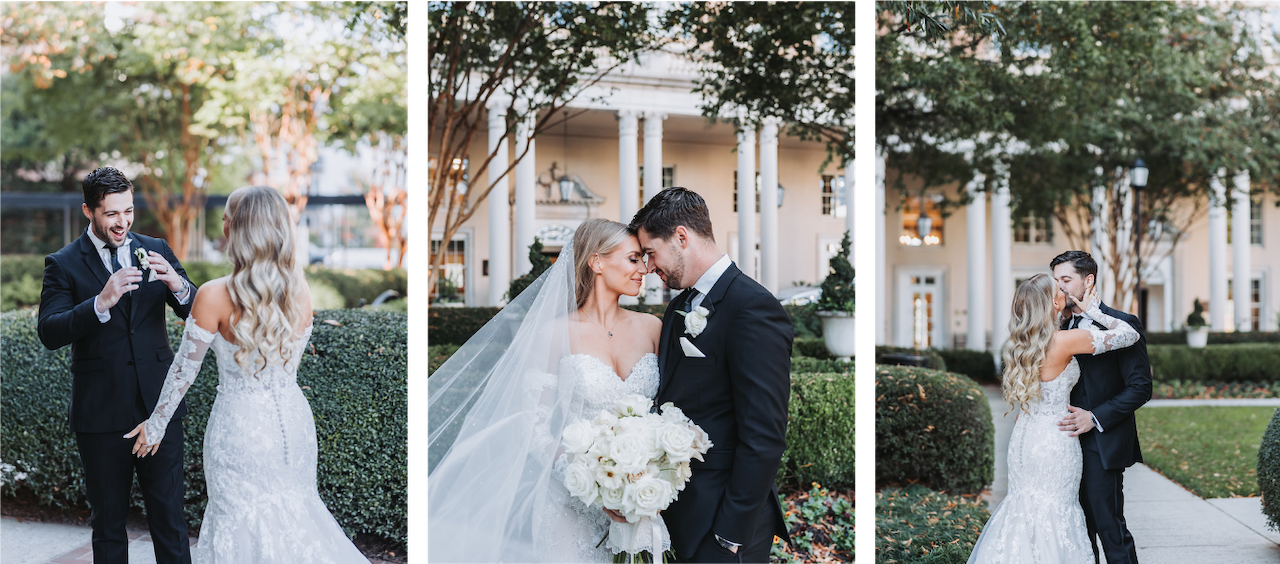 bride and groom wedding photos at the biltmore ballrooms in atlanta ga