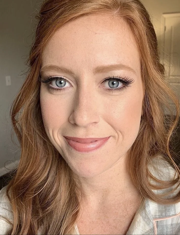 makeup look for a bride with freckles and red hair