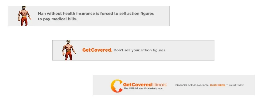 This is a screenshot of one of the Get Covered Illinois ads appearing on The Onion's website. Courtesy of Get Covered Illinois.
