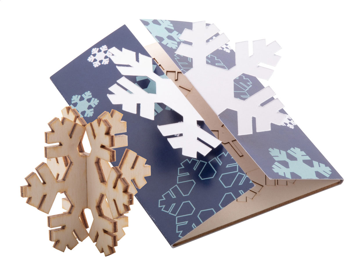 kerstkaart 3D met sneeuwvlok