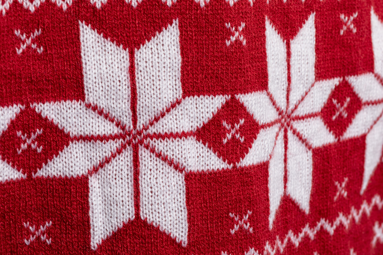 winter sjaal met kerstmotief
