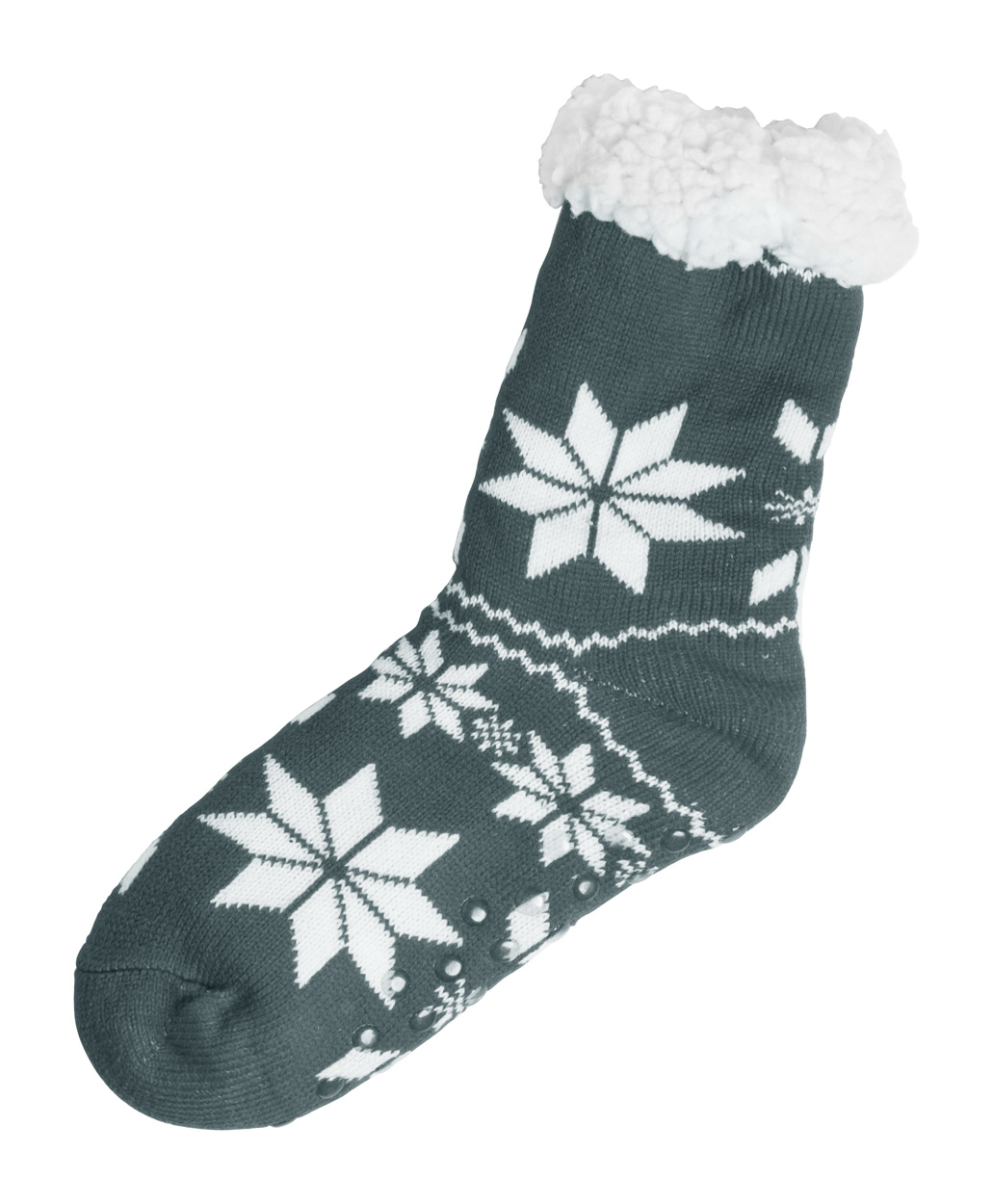 huis sokken met kerst motief grijs