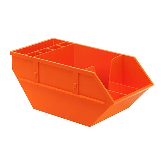 memo bakje in de vorm vuilcontainer oranje