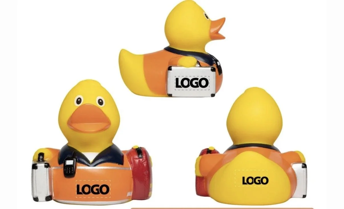 beroeps badeenden bedrukken met logo