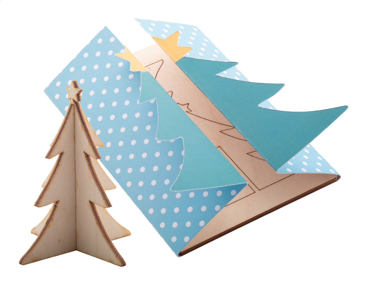 kerstkaart 3D met kerstboom