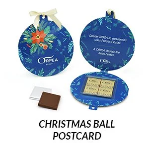 Kerstbal Kaart met 4 Napolitains – Volledig Te Personaliseren Relatiegeschenk