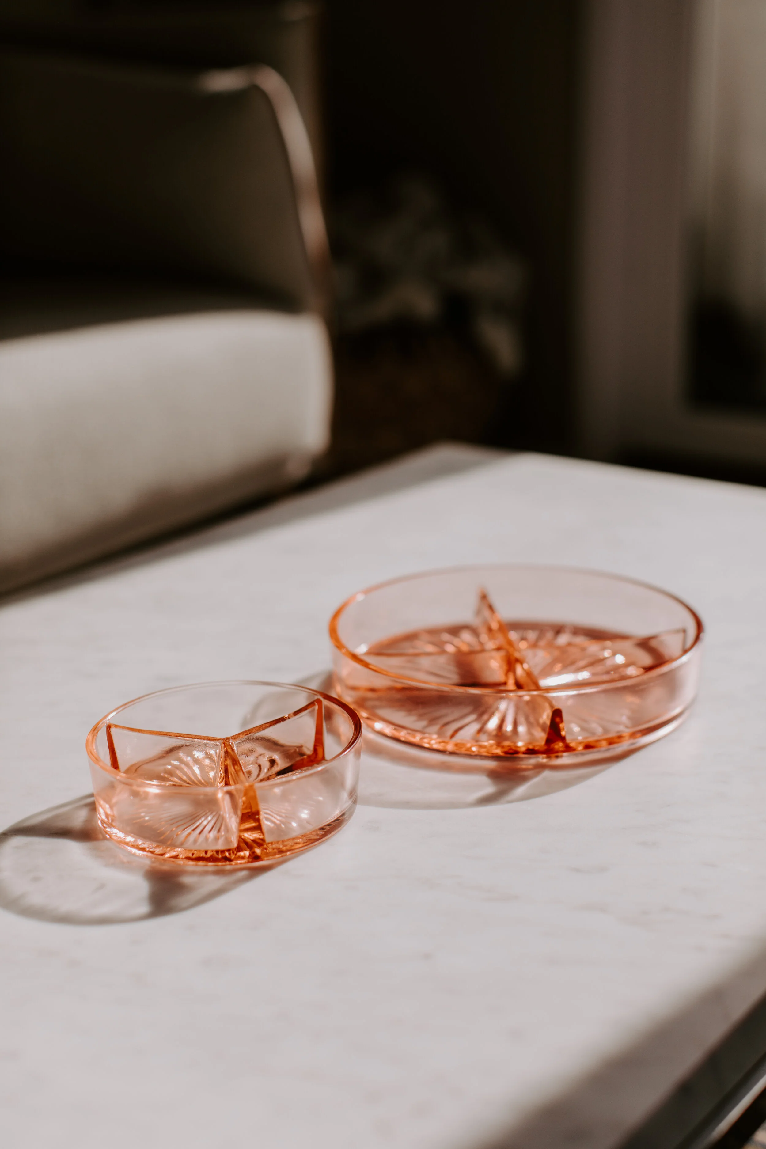 Pink Starburst Glass Dish