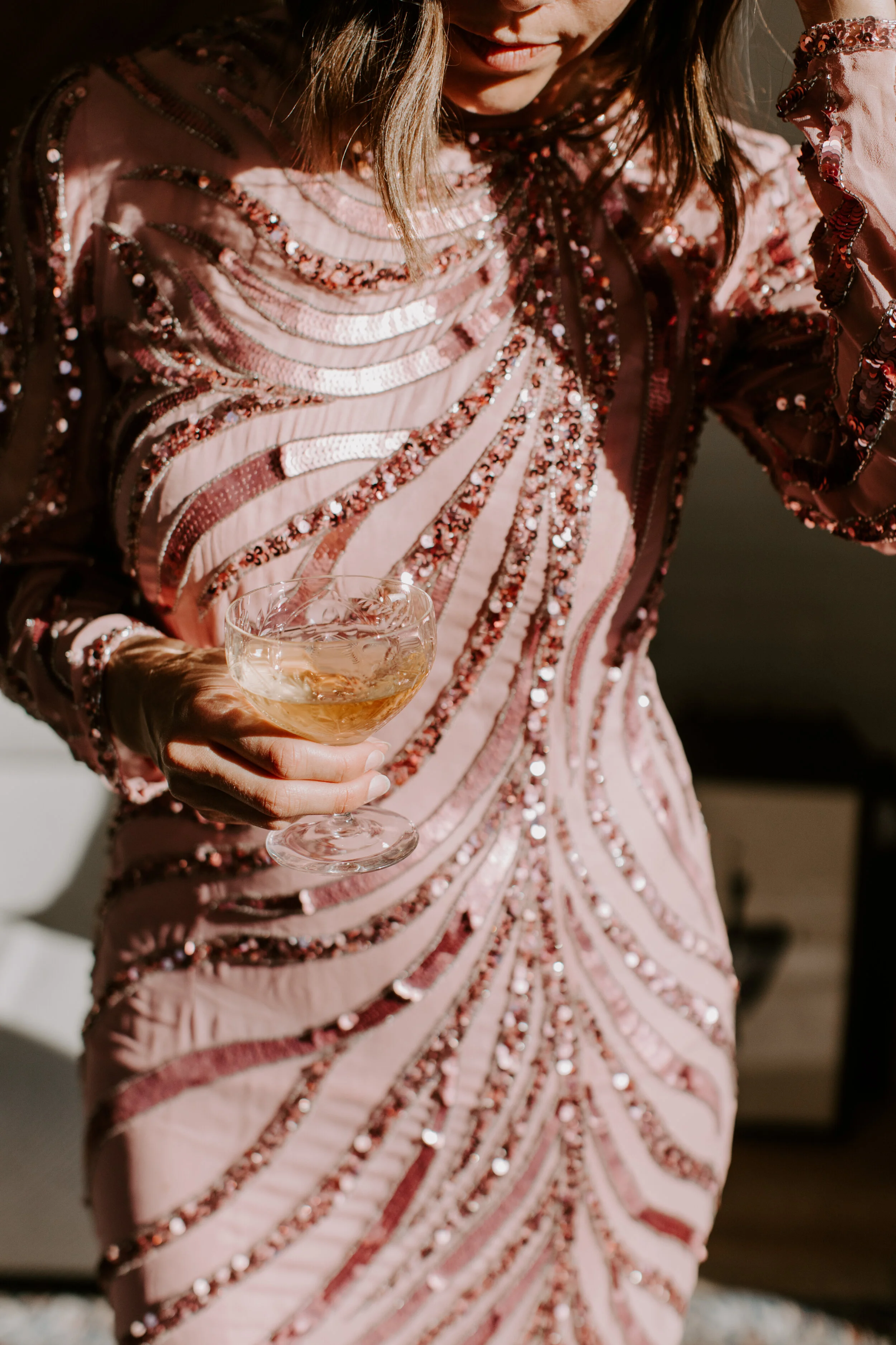 Pink Beaded Vintage Dress