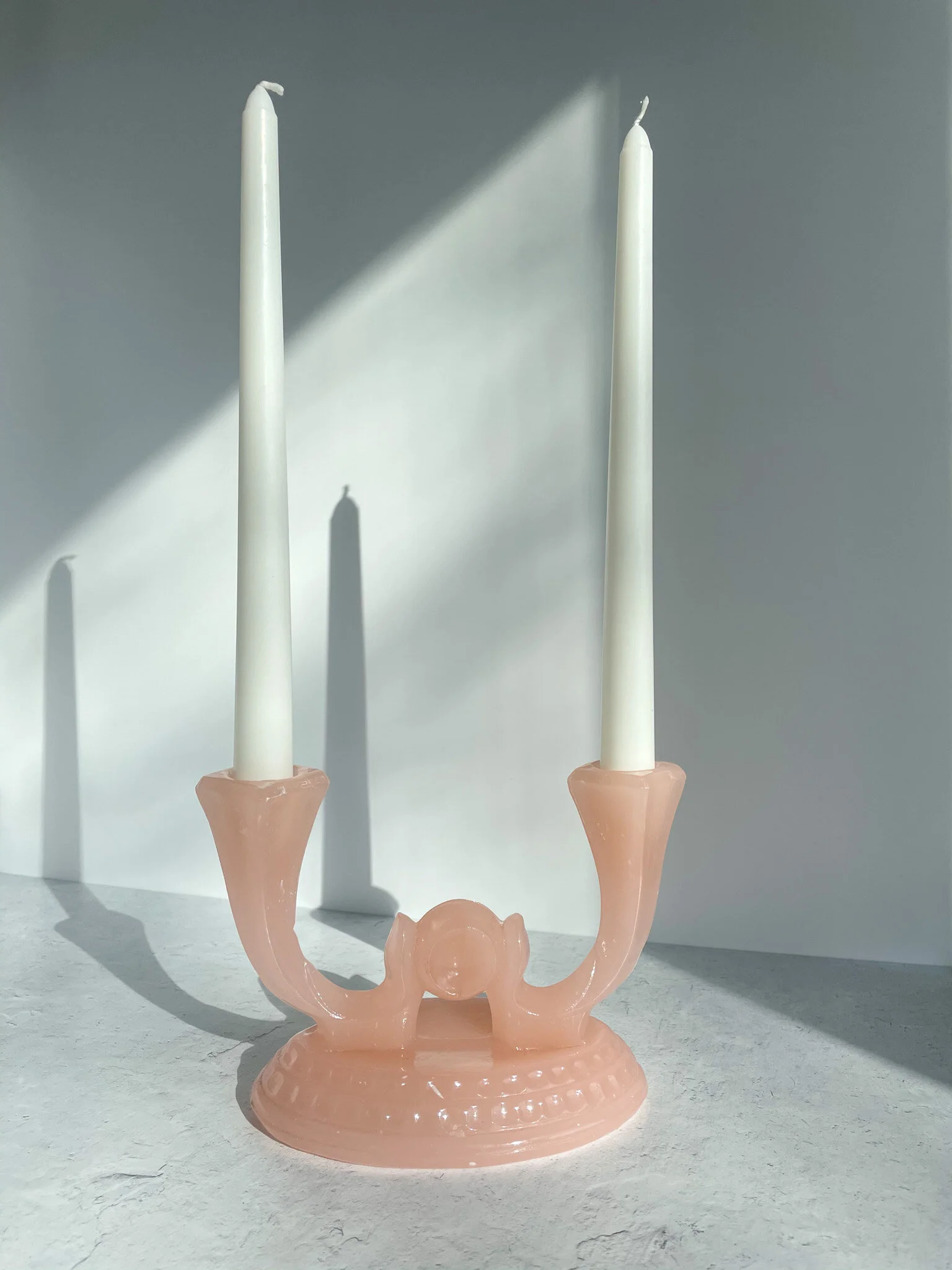 Heisy Pink Double Taper Candle Holder