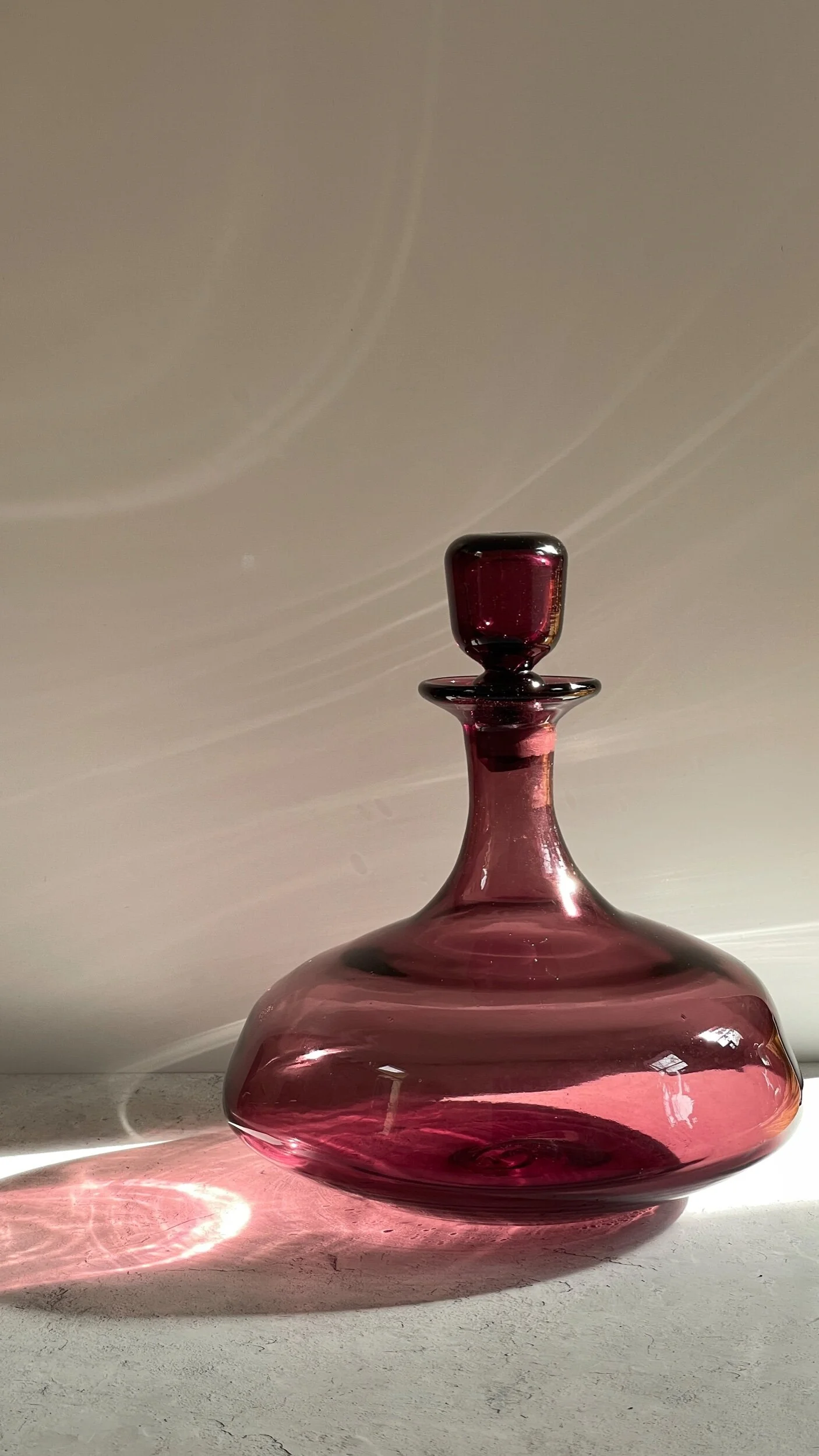 Hand Blown Mid Century Modern Decanter