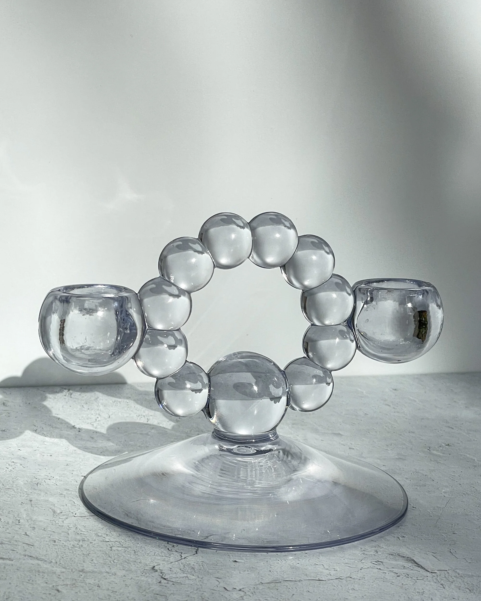 Vintage Glass Bubble Candle Holders