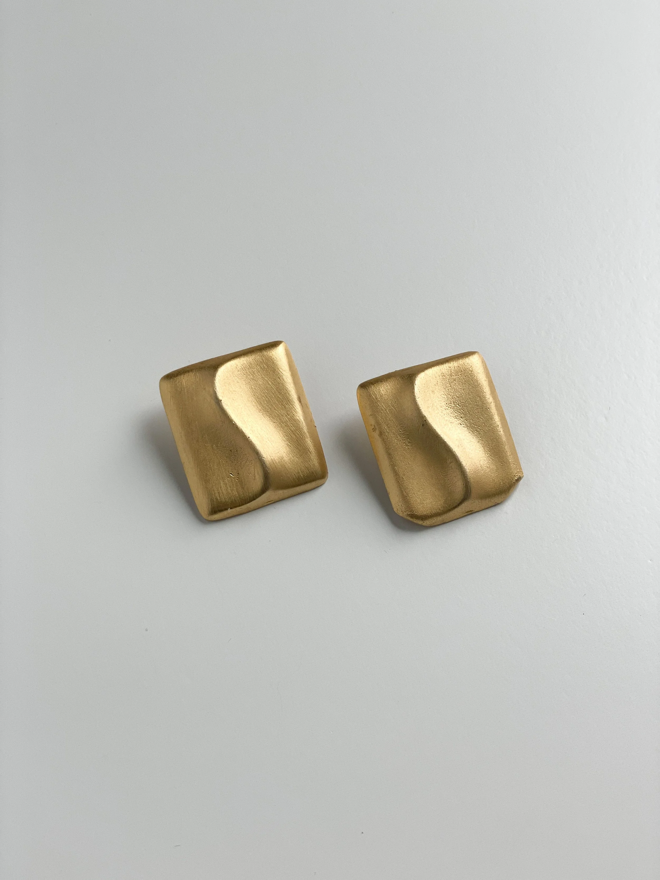Gold Tone Textured Clip-on Earrings