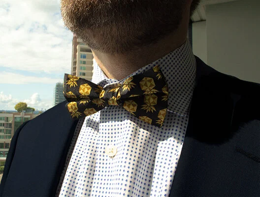 SILK BOW TIE: GEOMETRIC PINEAPPLE