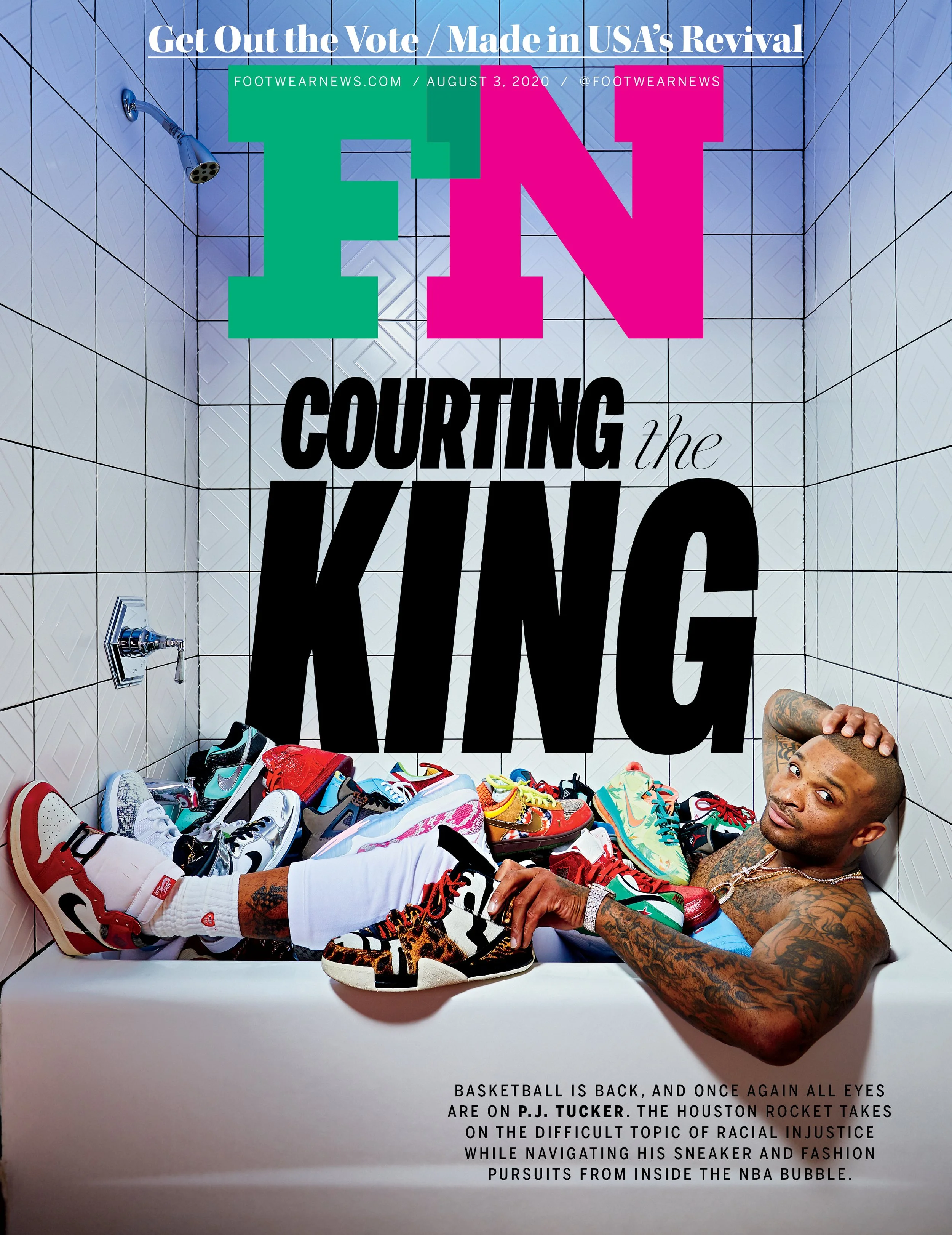 PJ Tucker - Footwear News August 2020 cover