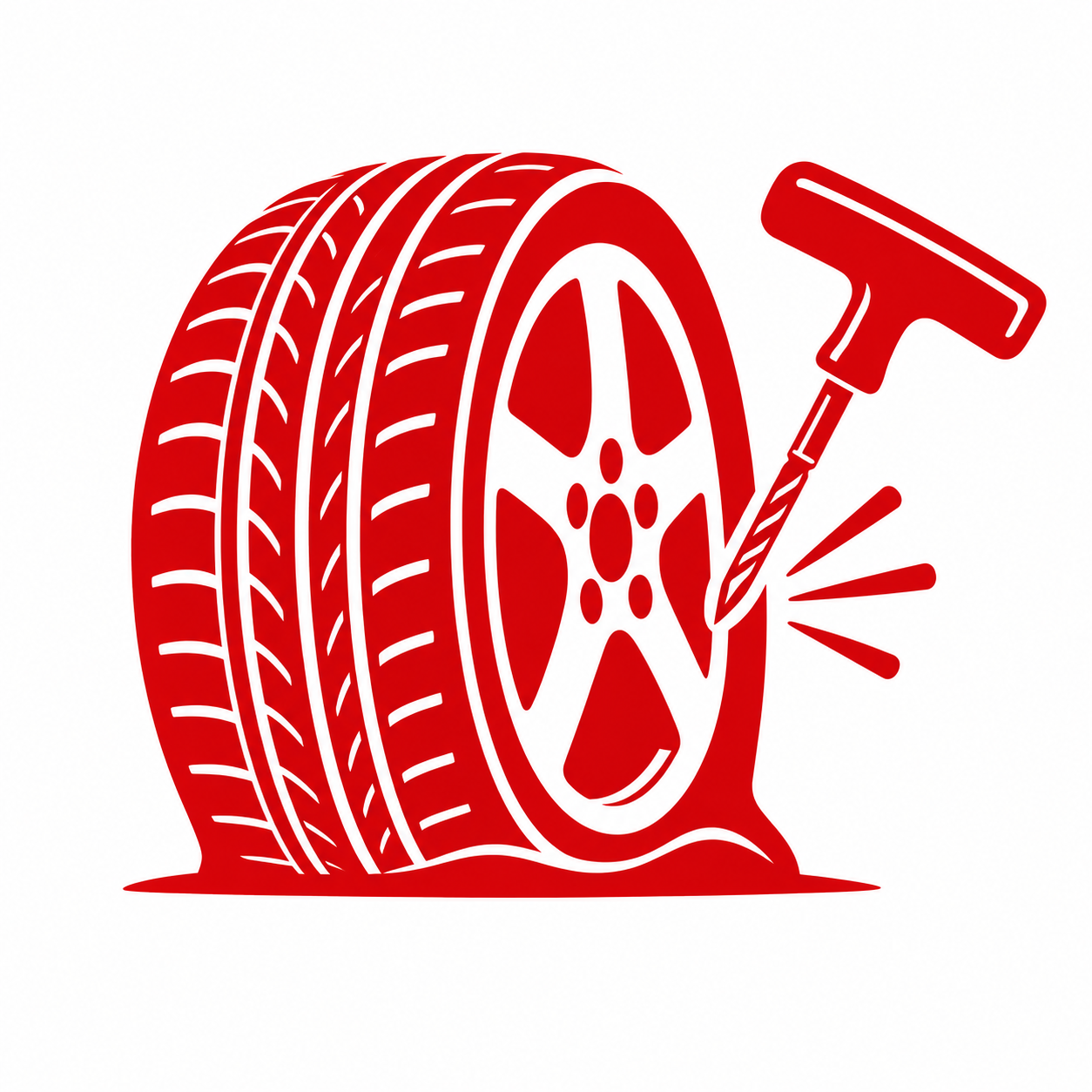 Flat tire repair service icon for tire repair in Brooklyn, NY