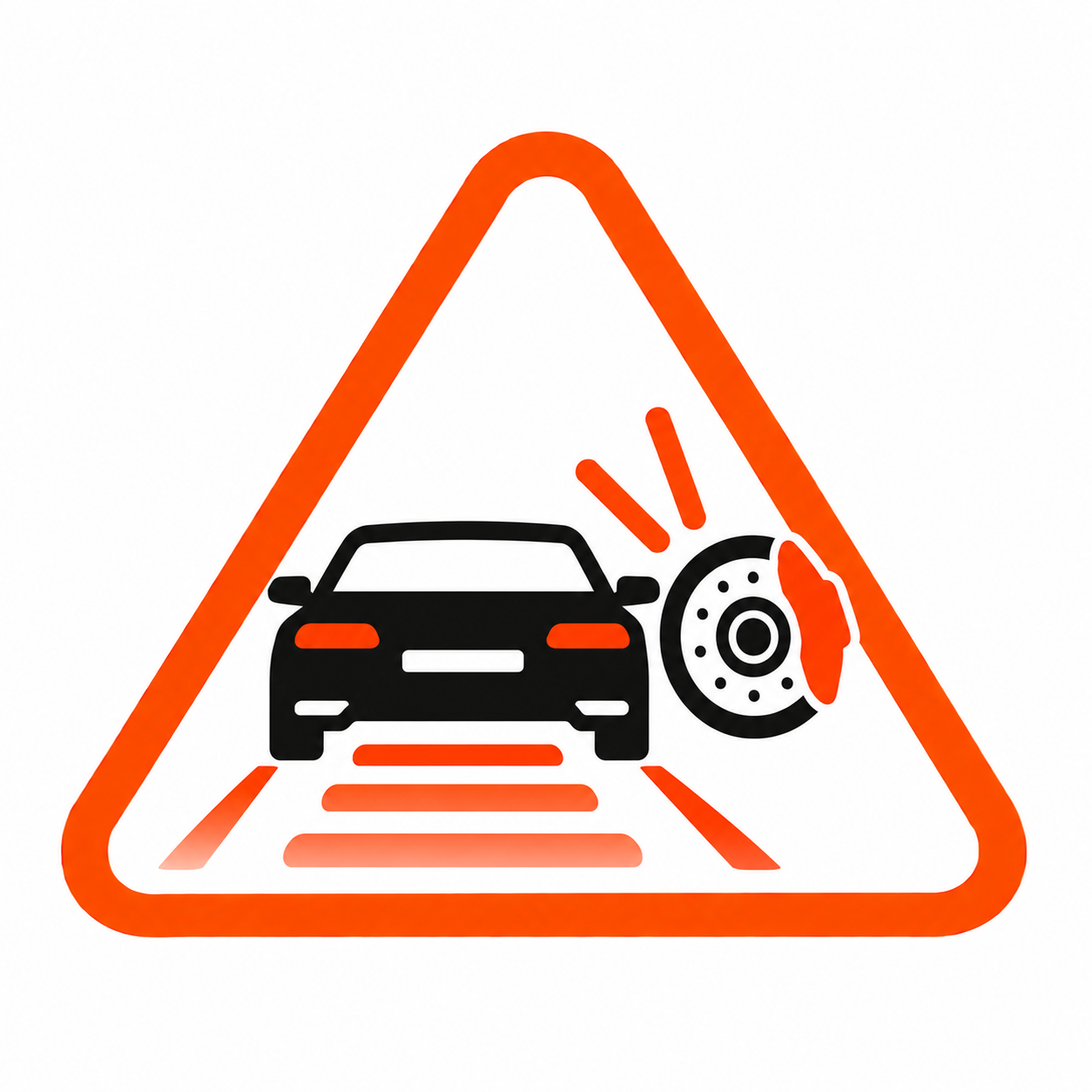 Car taking longer to stop indicating a possible brake system problem requiring inspection