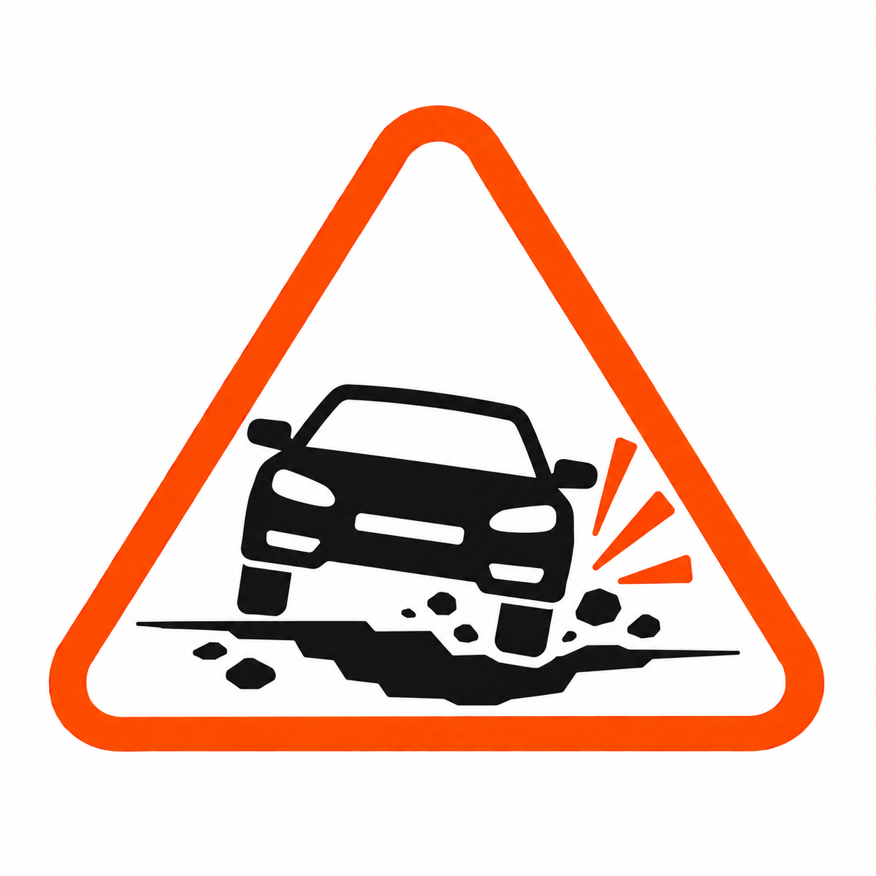 Pothole impact that may cause wheel alignment, tire, wheel or suspension damage in Brooklyn, NY