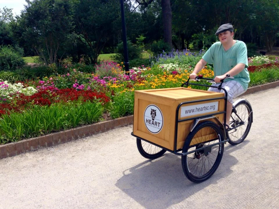 HeARTist, John Agostino enjoys riding the Dutch bicycle around Hampton Park
