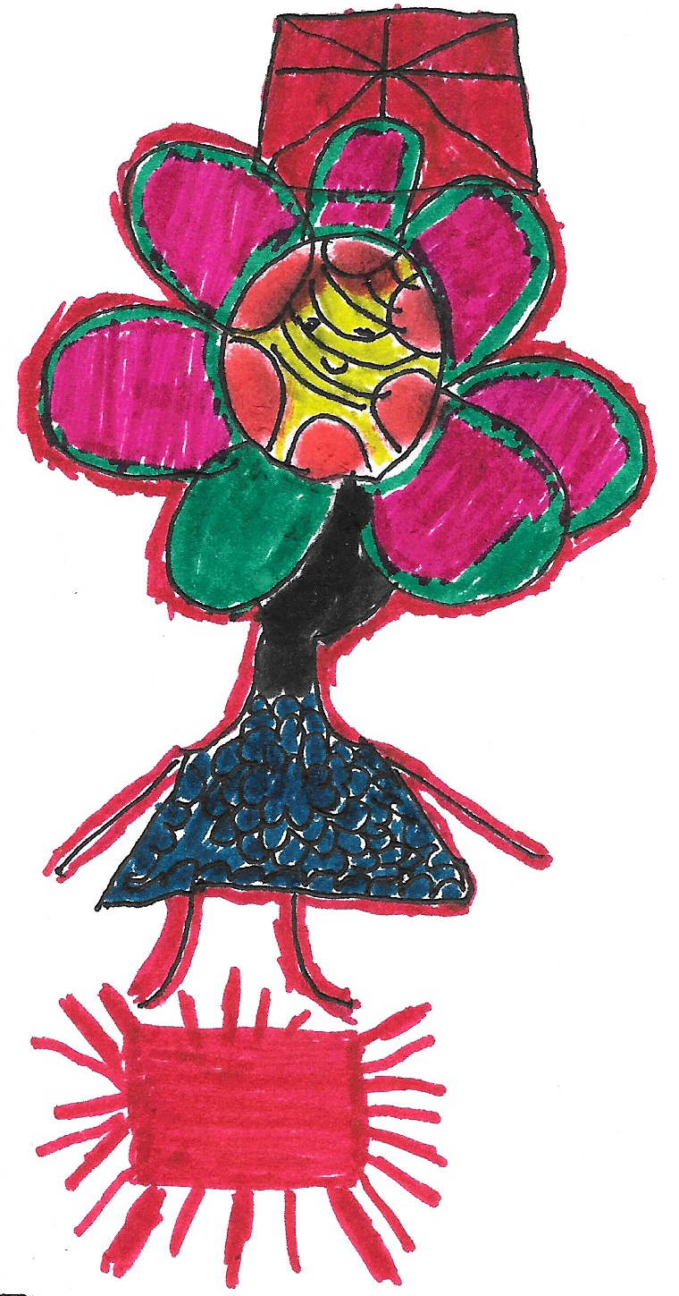 Flower person sketch