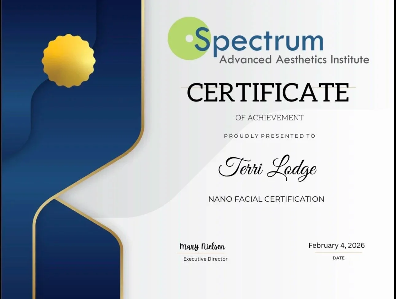 Spectrum AEI Nano Facial Treatment Certified