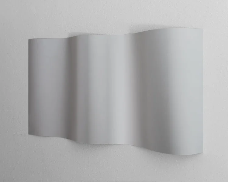 Resembling shadows (Metallic Grey) , 2018, Double-sided archival inkjet print, 43” x 24” x 4”, Edition of 3.