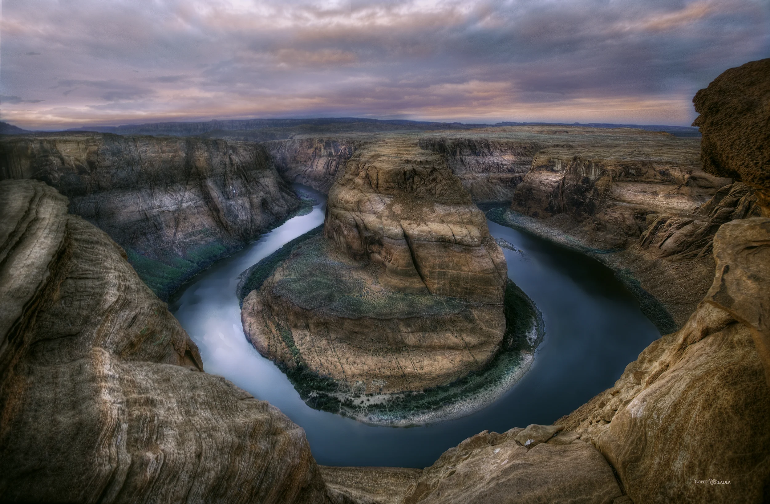 Horse Shoe Bend Page Arizona Colorful sky