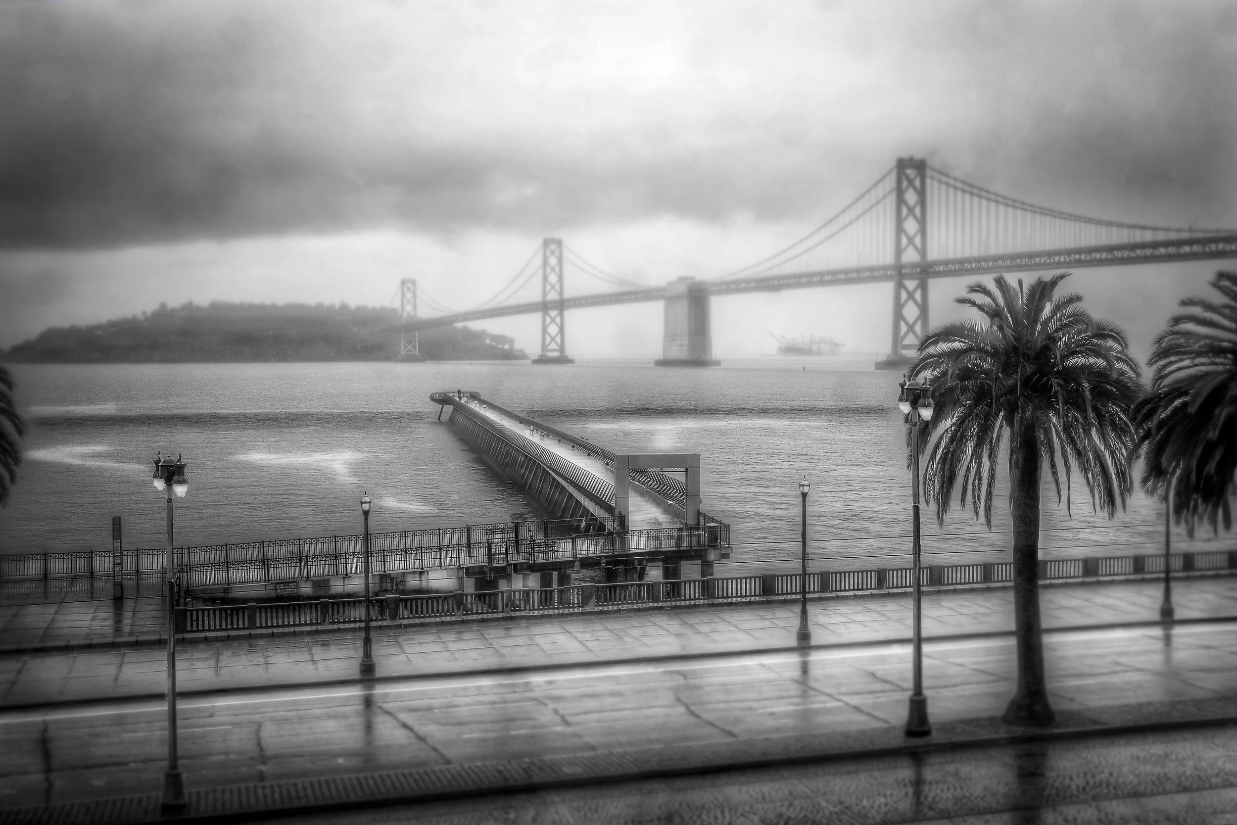San Francisco Bay Bridge In the Background Off The Wharf