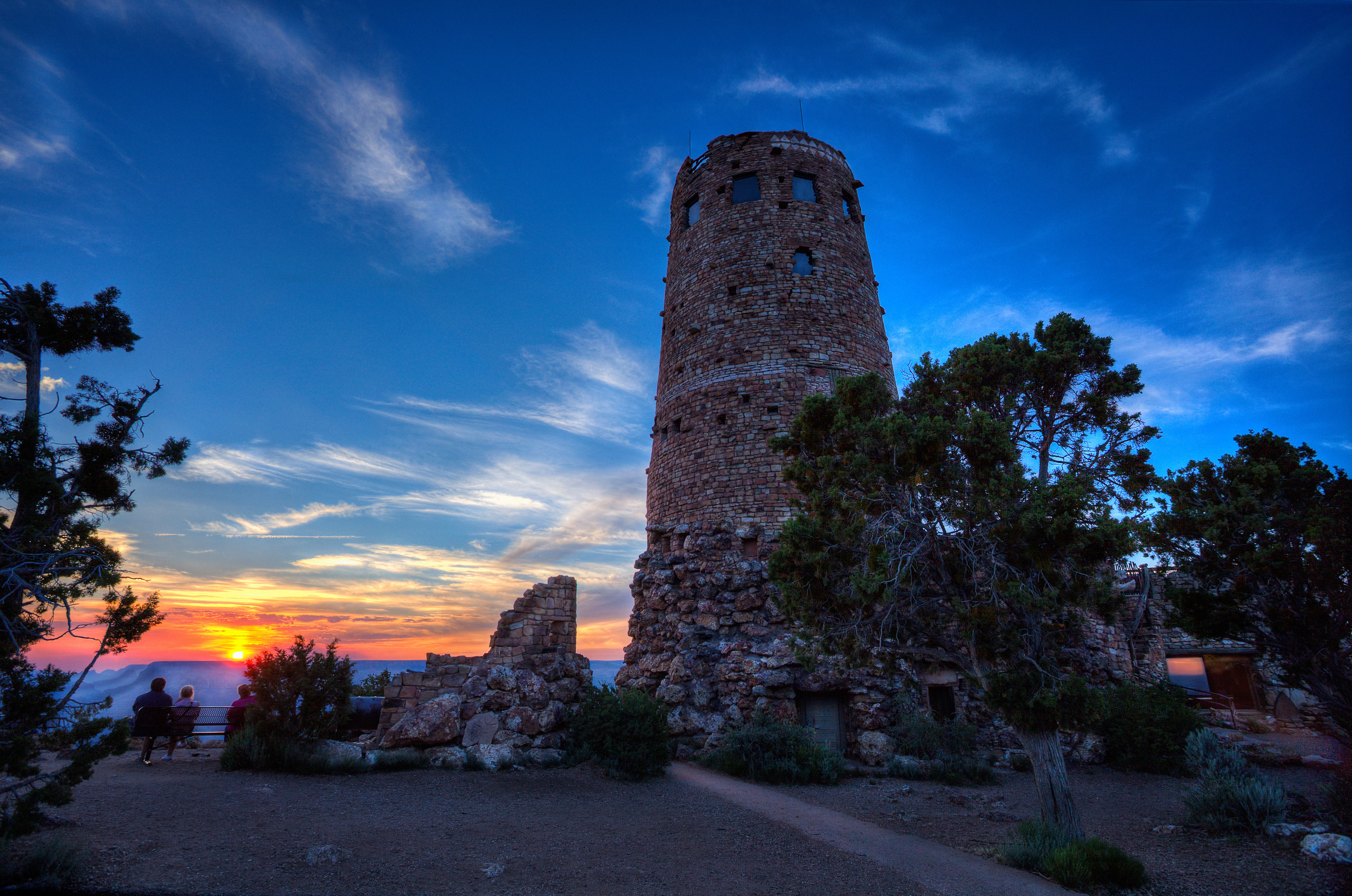 (Indian) Or Desert View WatchTower Sunset At The South Rim of the Grand Canyon
