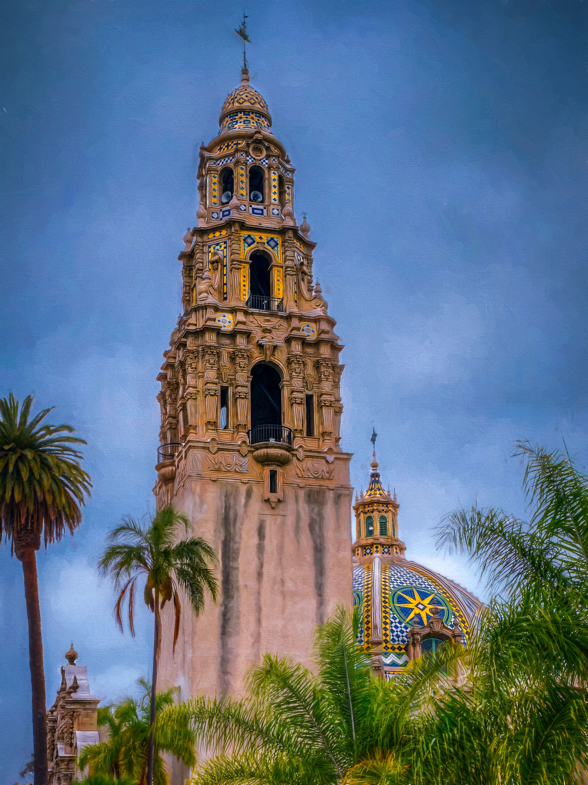 Church Temple At Balboa Park San Diego Ca.