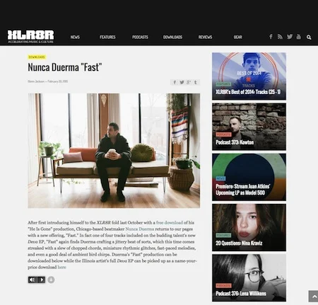 Nunca Duerma - "Fast" (XLR8R Feature)