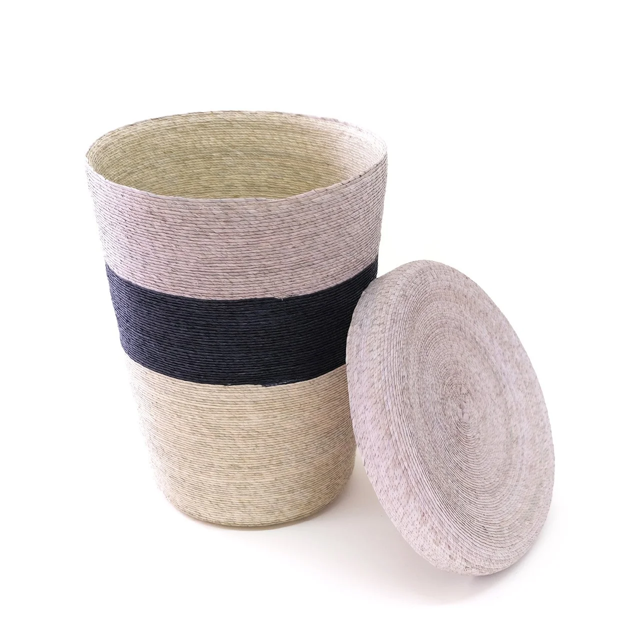 Hamper con tapa - DUO Arena + Negro