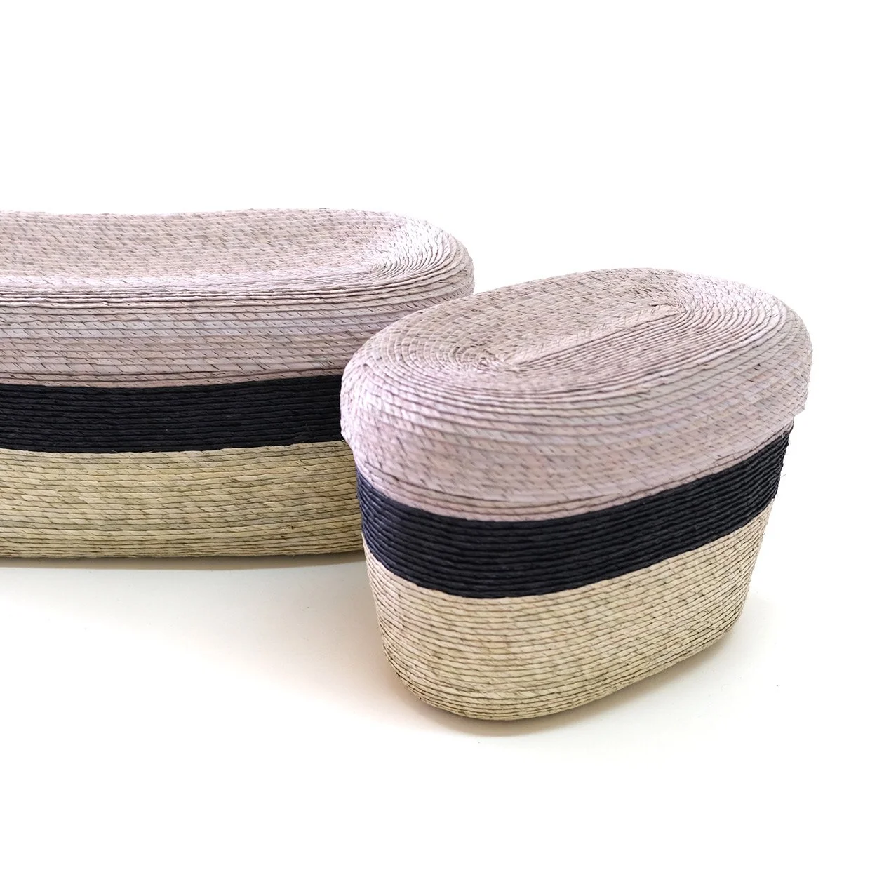 Canasta Ovalada con Tapa - DUO Arena + Negro