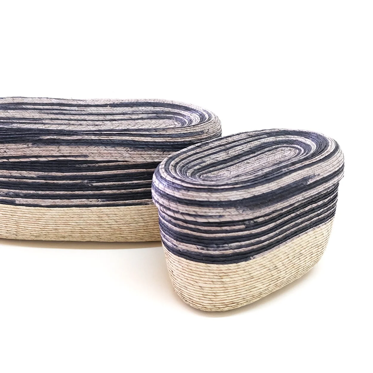 Canasta Ovalada con Tapa - ZEBRA Negro