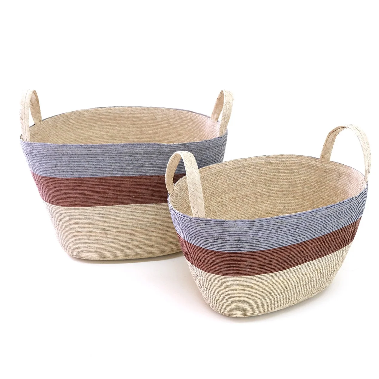 Canasta Ovalada de Piso - DUO Plata + Miel