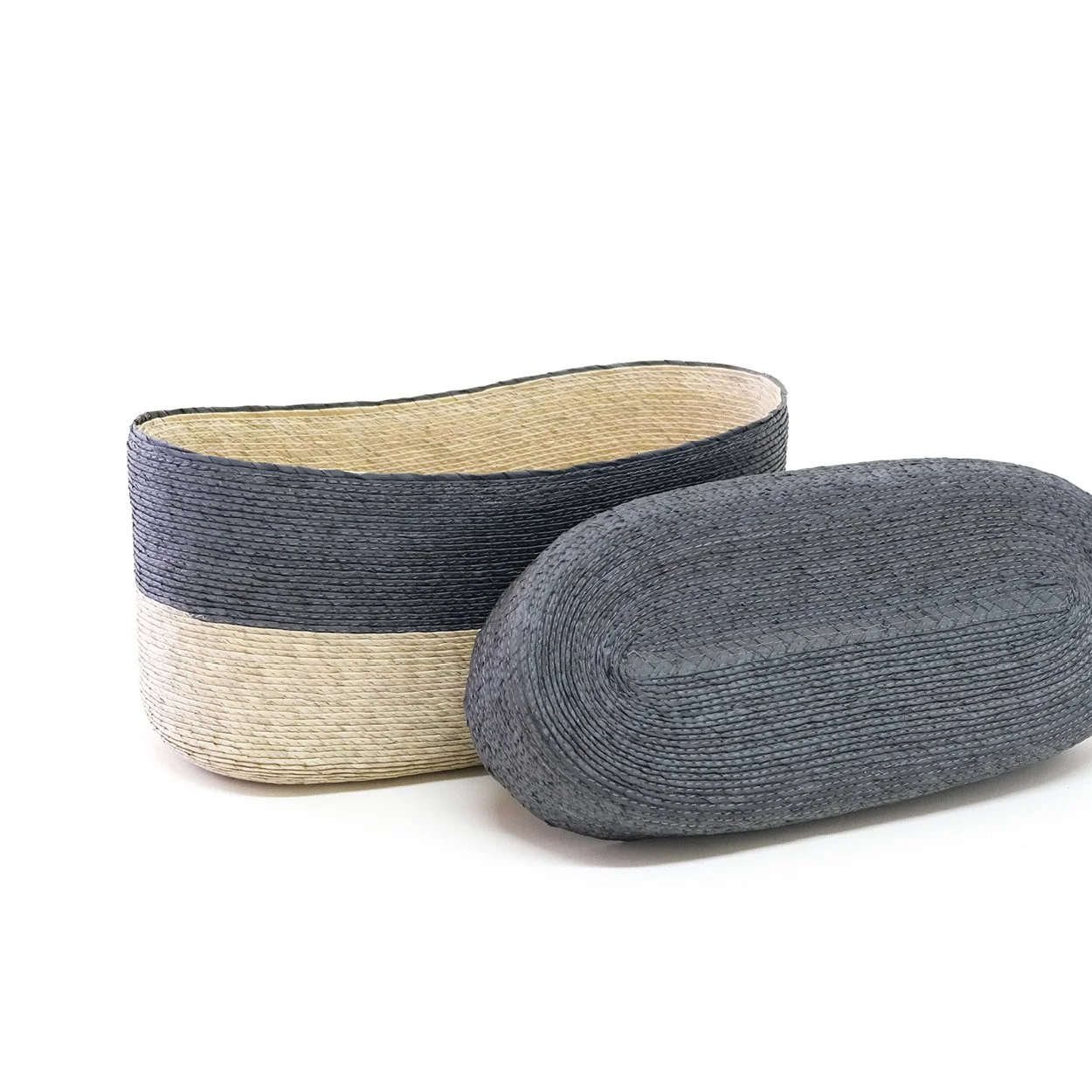 Large Oval Storage Basket with Lid - Tiburon