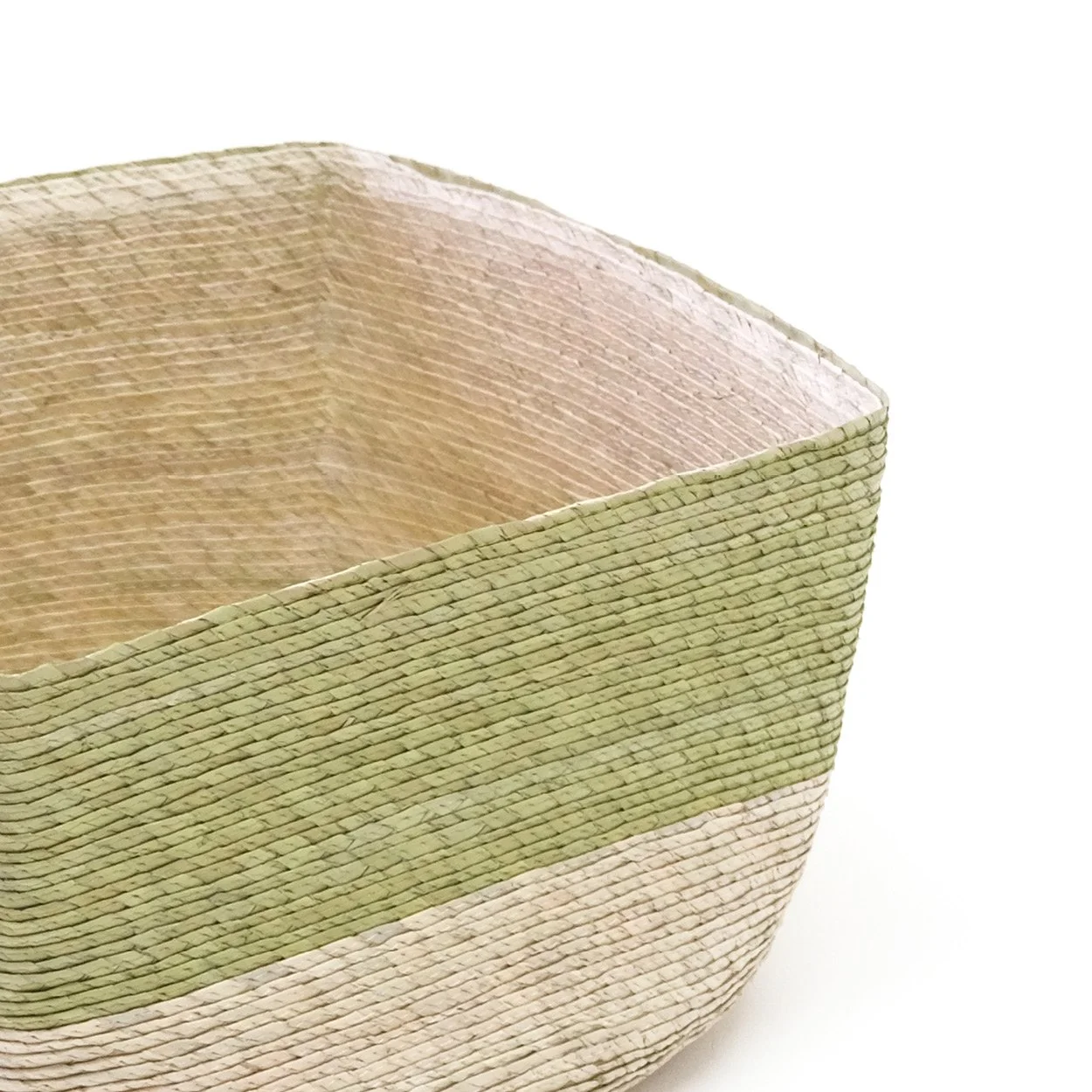 Large Square Basket - Pistache