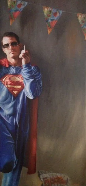 Superman’s Cigarette Break: Oil on canvas, 2014 (36"x54") 