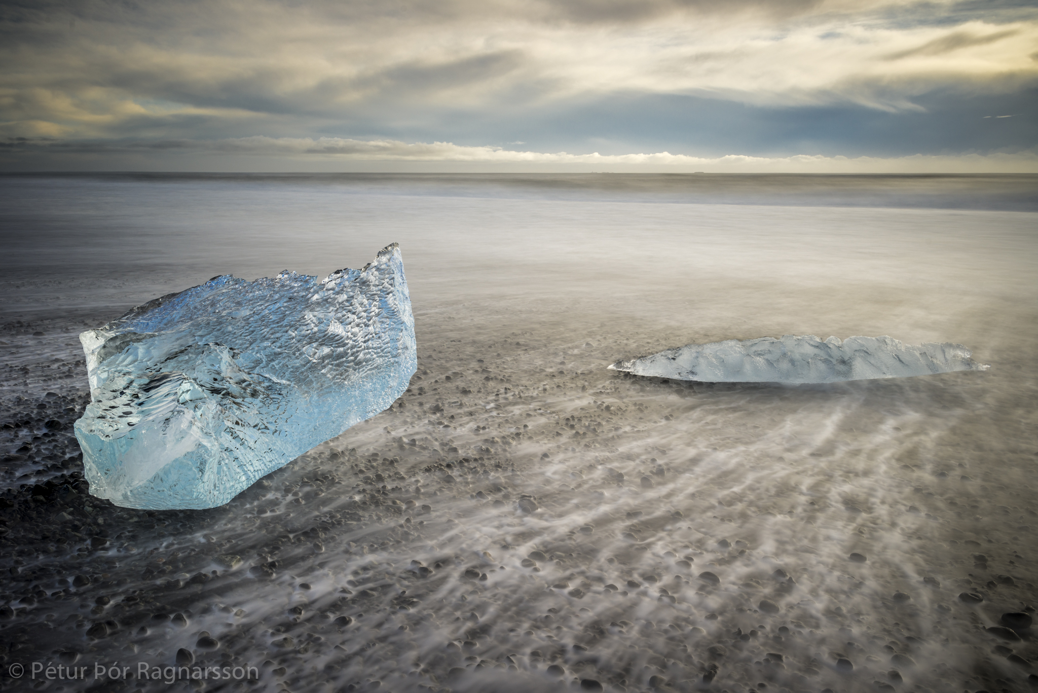 The Black sandy beach by Jökulsárlón