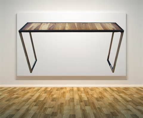 Teak and Steel Console Table