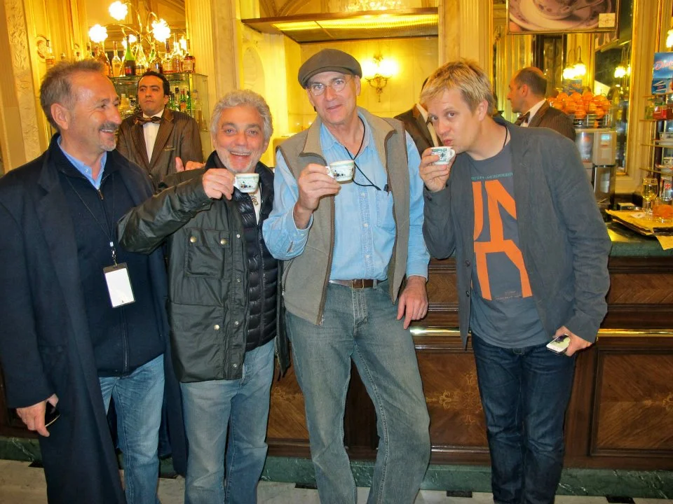 enjoying coffee in Naples w/ Steve Gadd & James Taylor 2012