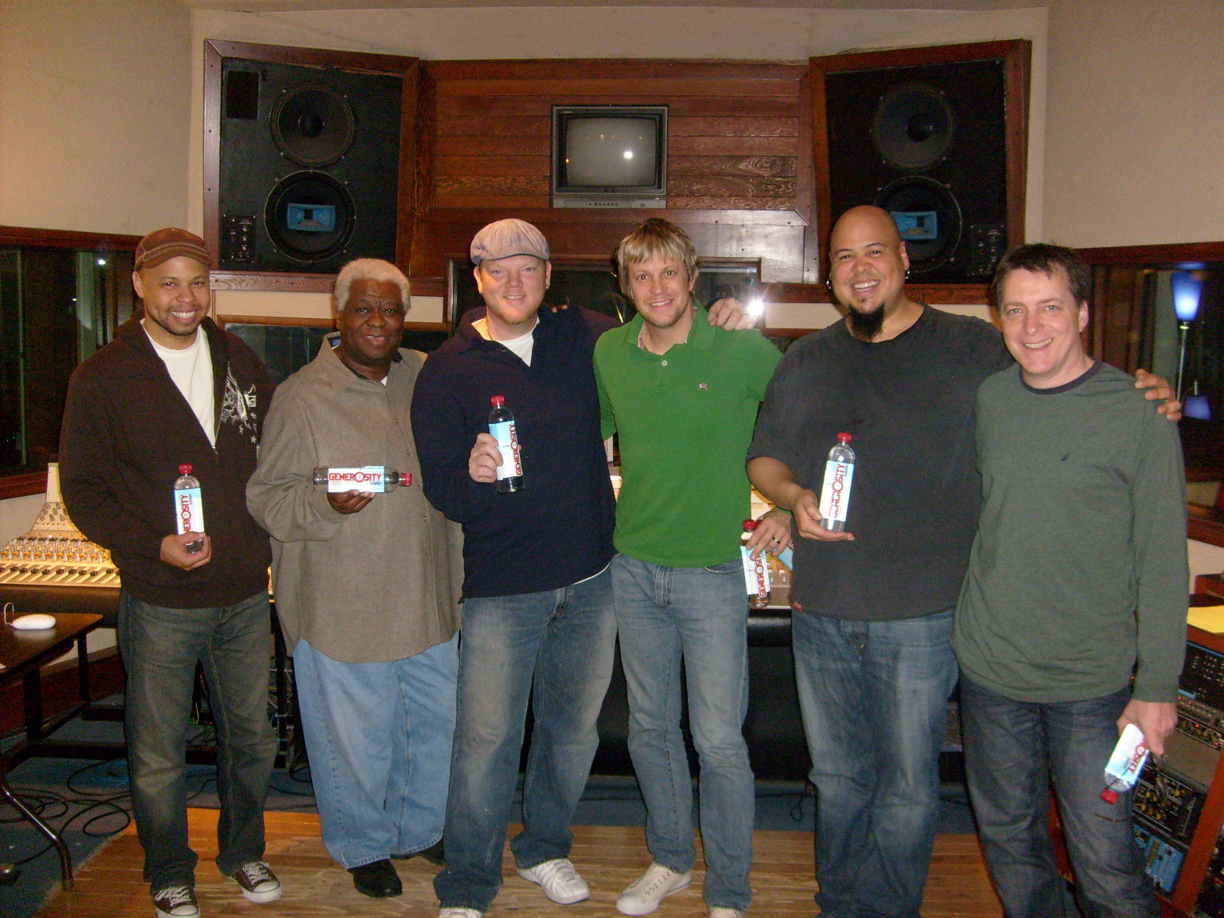 recording Generosity Water Project w/ Chris James, Abe Laboriel Sr., Dan Lutz, Abe Laboriel Jr. & James Harrah @ Stagg St. Studios Van Nuys, December 2008