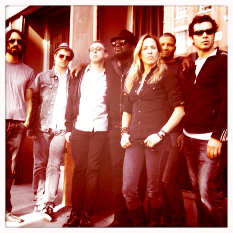 making "100 Miles From Memphis" w/ Justin Stanley, Victor Indrizzo, Tommy Sims, Sheryl Crow, Chris Bruce & Doyle Bramhall II outside Electric Lady Studios, the Village NYC 2010