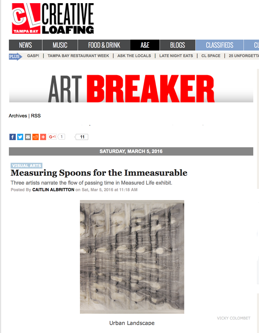 Creative Loafing Tampa Art Review "Measuring Spoons for the immeasurable"