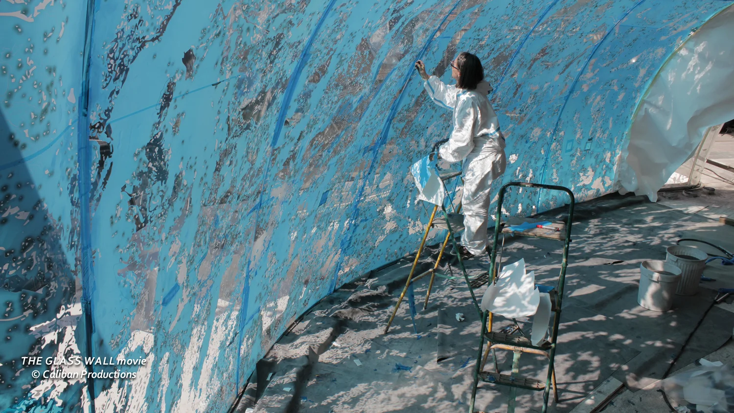 1:Artist Vicky Colombet examins vinyl IMG_6655.jpg