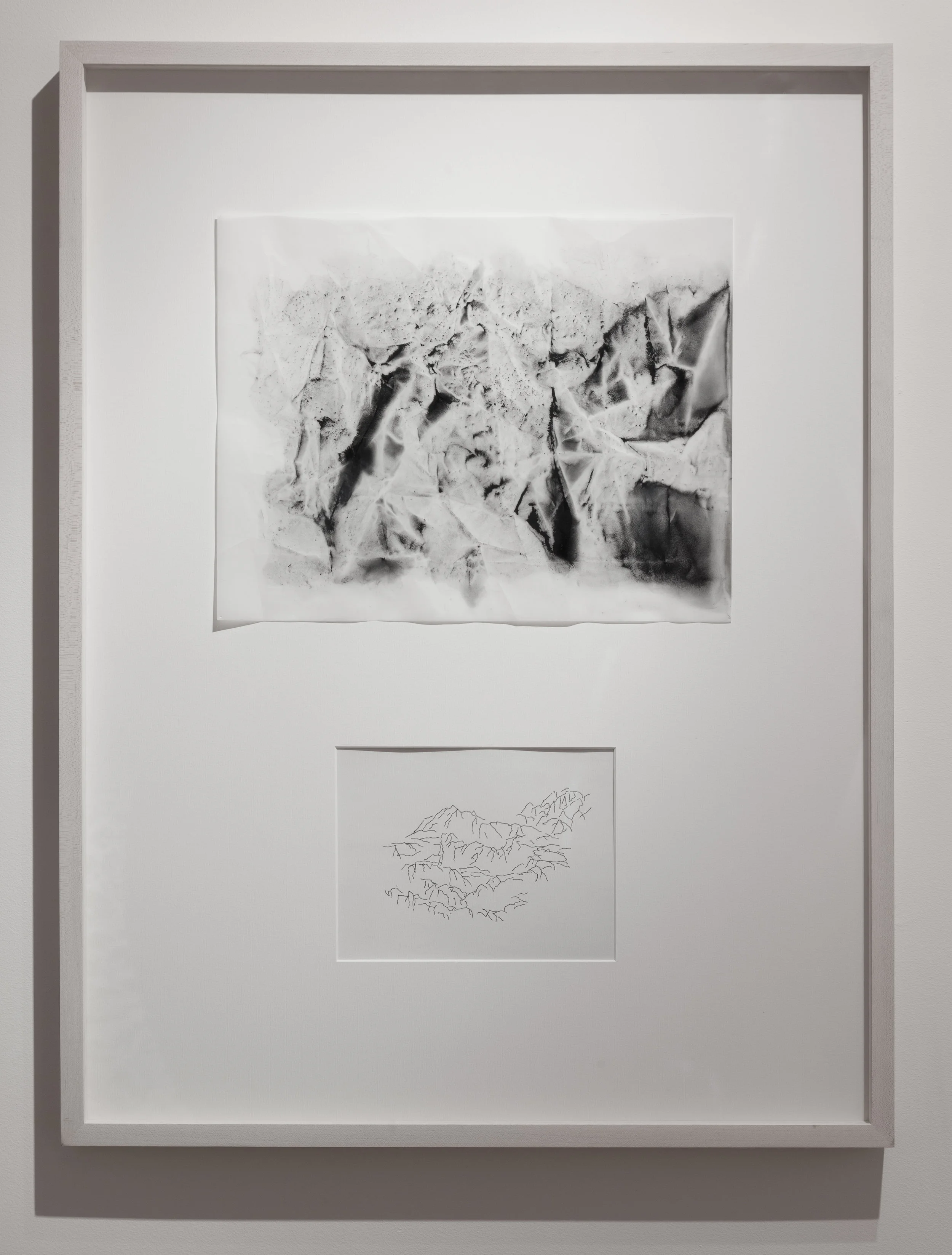 Dialogue # 39 2016 Charcoal and Pigment on Vellum and Ink on paper Dimension framed: 22”x29”